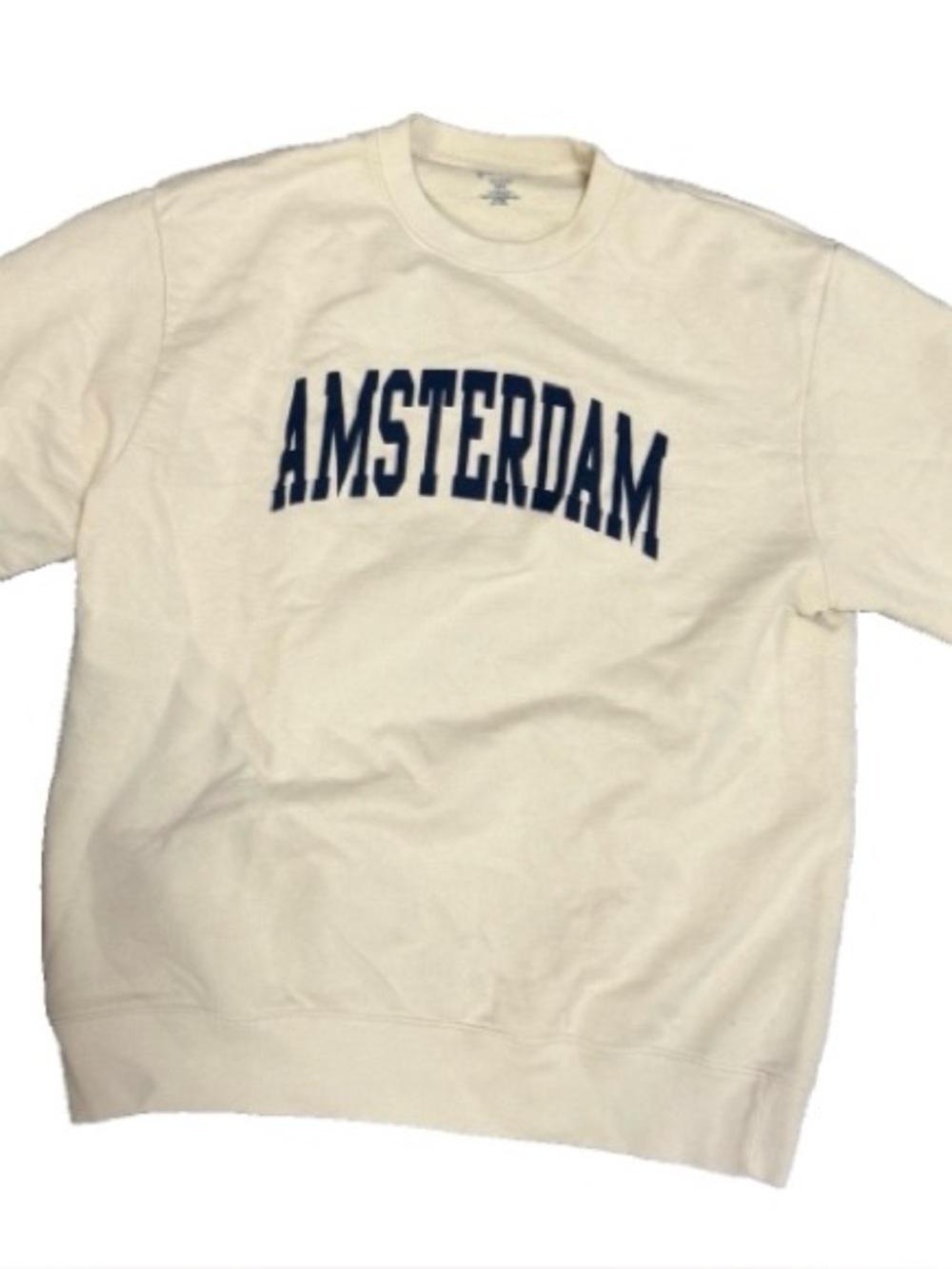 Brandy Melville John Galt Amsterdam Spellout Terry Fleece Crewneck Sweatshirt OS